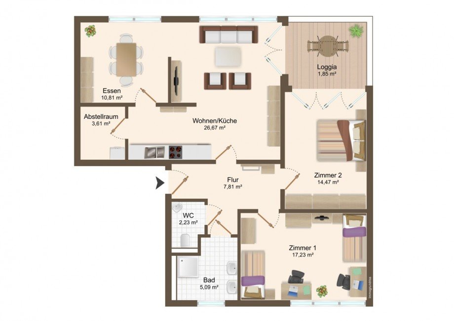 Grundriss Etagenwohnung Vechta