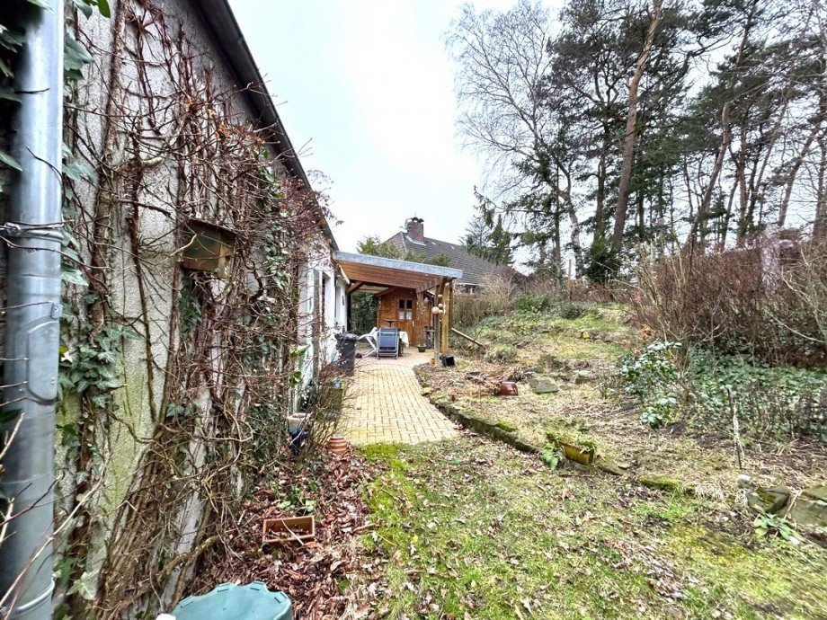 R�ckw�rtiger Bereich mit Blick auf die Terrasse Einfamilienhaus Lohne (Oldenburg)