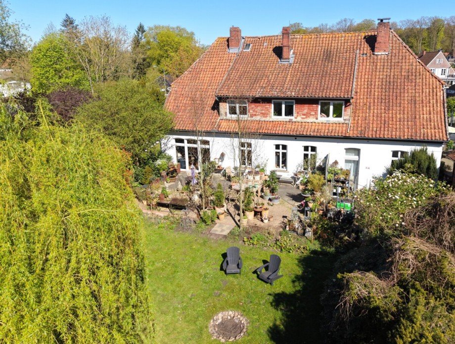Gartenansicht mit Drohne Haus Harpstedt