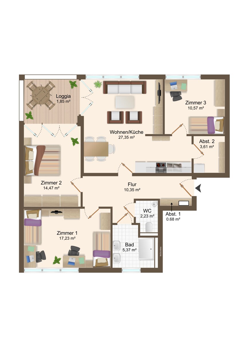Grundriss Etagenwohnung Vechta