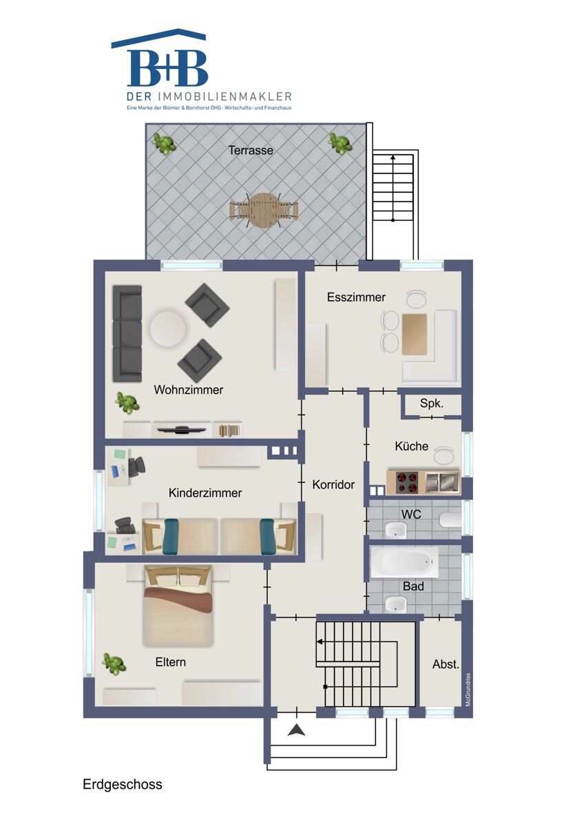 Grundriss EG ( Kellergrundriss ist r�umlich identisch) Zweifamilienhaus Hiddenhausen / Oetinghausen