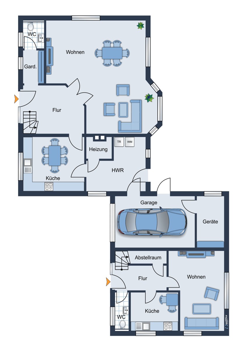 Erdgeschoss mit Einliegerwohnung Zweifamilienhaus Barnstorf