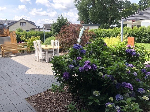 Blick auf die Terrasse Einfamilienhaus Barver