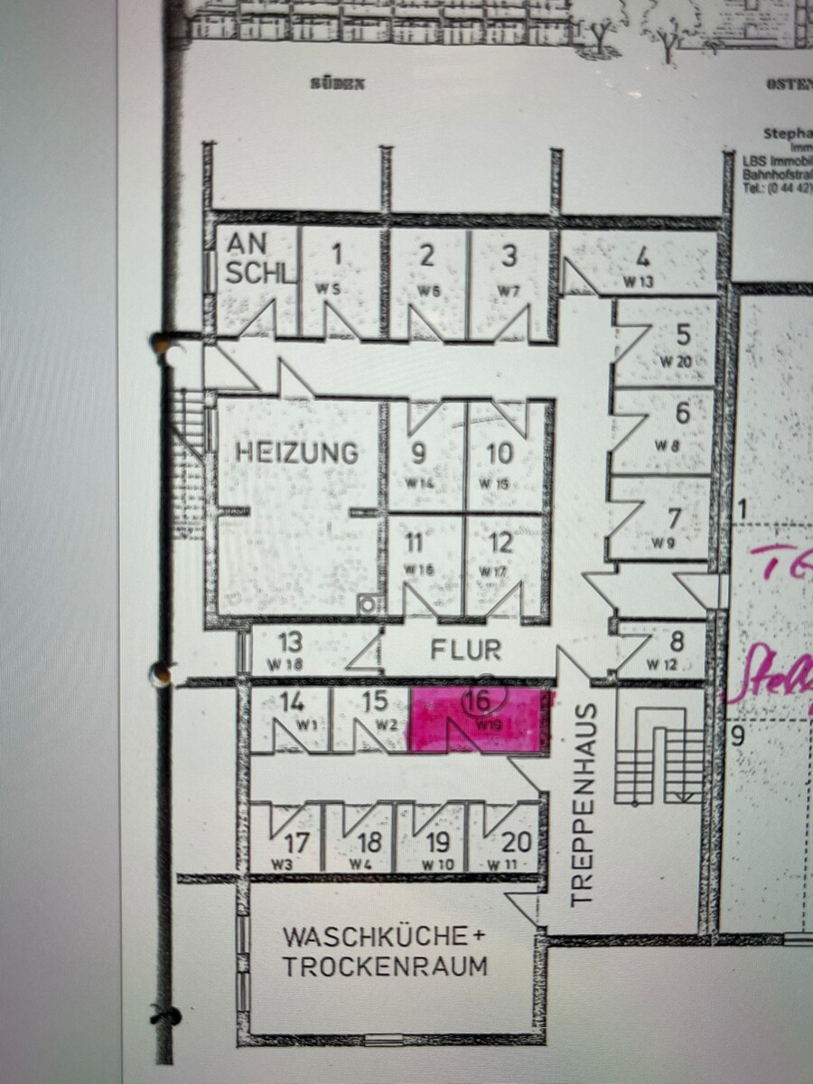 Kellerraum aus Aufteilungsplan Etagenwohnung Neustadt in Holstein / Pelzerhaken