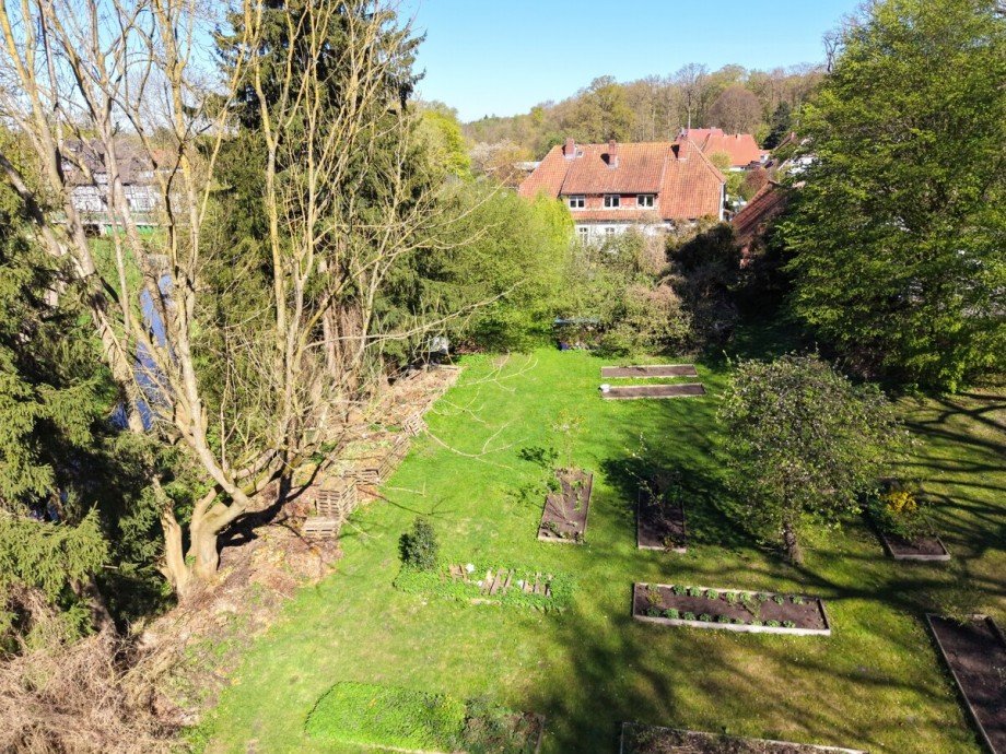Gartenansicht mit Drohne Haus Harpstedt