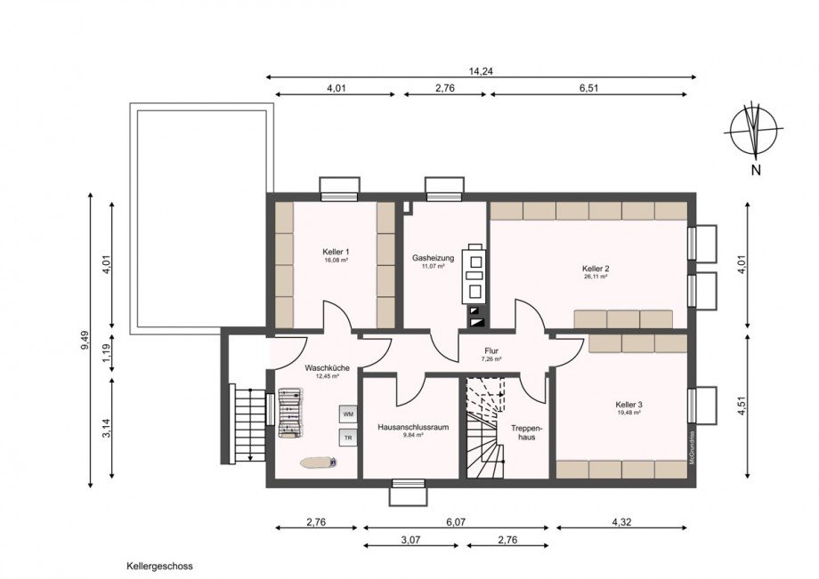 Kellergeschoss Zweifamilienhaus Barnstorf / Walsen