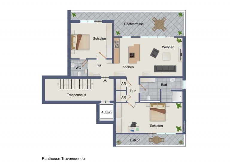 Penthouse - Haus Wasser- Waterkant No5 L�beck / Travem�nde Penthousewohnung Exklusiv! Neuwertig! Bestlage! Edles Penthouse im Haus WATERKANT No 5 in 23562 L�beck-Travem�nde