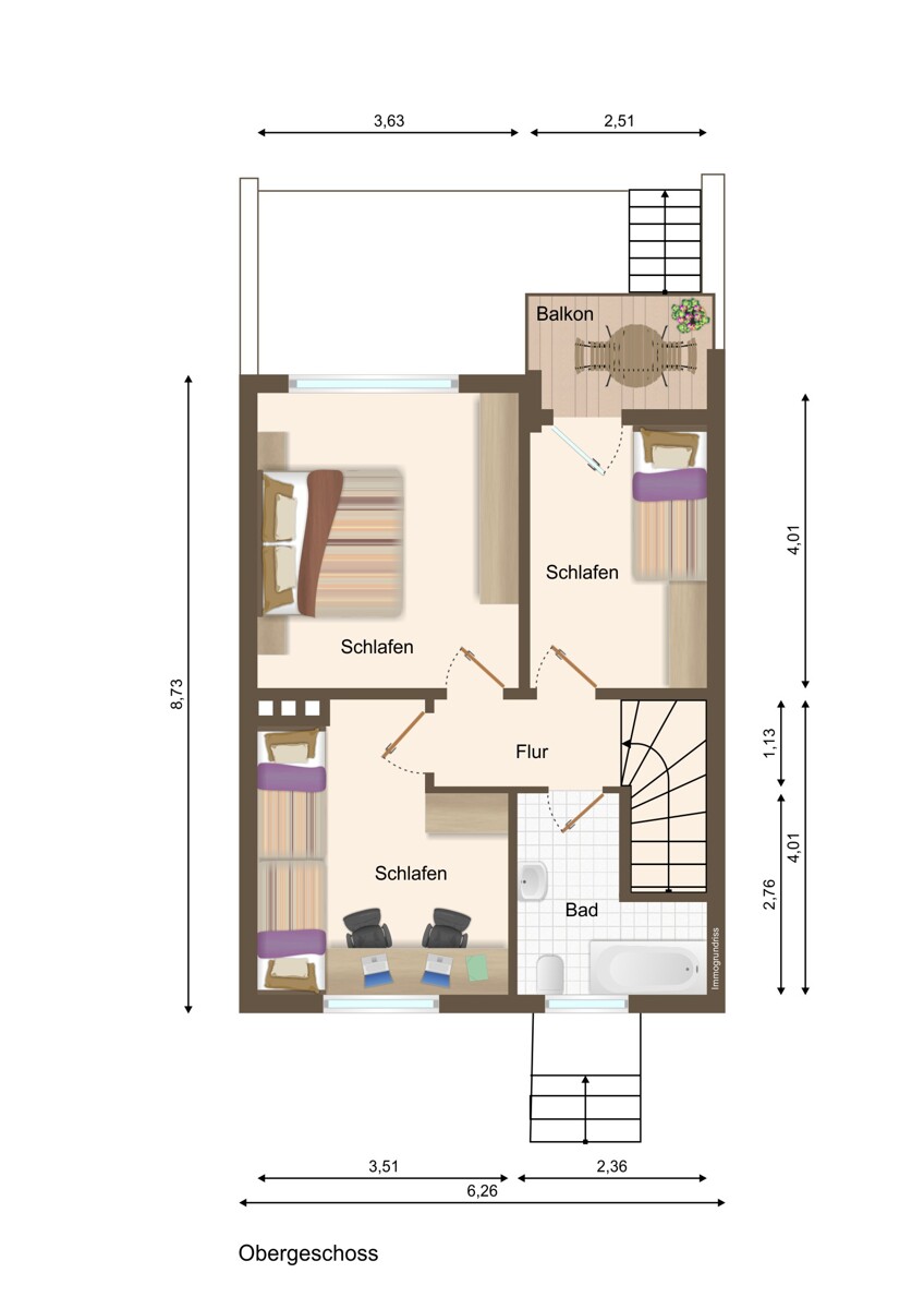 Obergeschoss Reihenmittelhaus Barnstorf