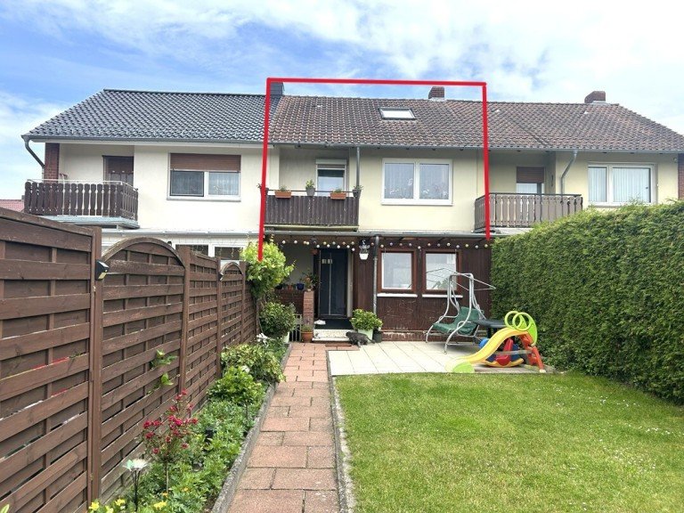 Gartenansicht Barnstorf Reihenmittelhaus Reihenmittelhaus mit Garage in Barnstorf zu verkaufen