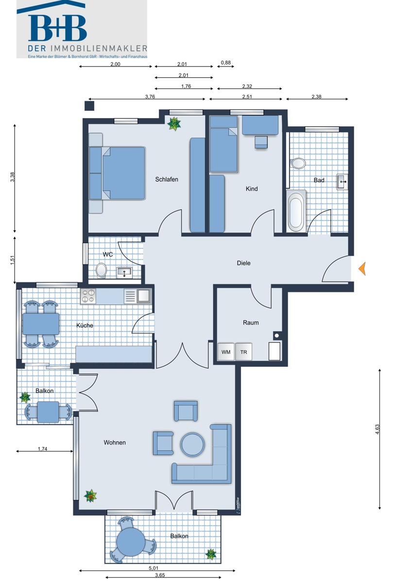 Grundriss Etagenwohnung Vechta