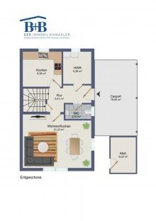 Grundriss EG Kapitalanlage oder Eigennutzung! Neubau und Verkauf von 12 modernen Doppelhaush�lften 
in 49757 Werlte - Bockholte